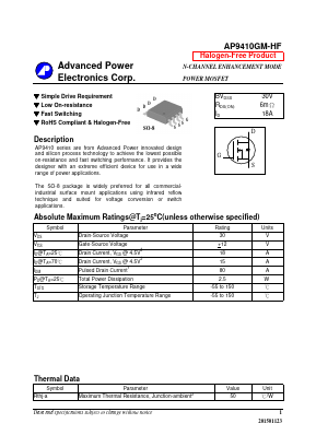 AP9410GM-HF Datasheet PDF Advanced Power Electronics Corp