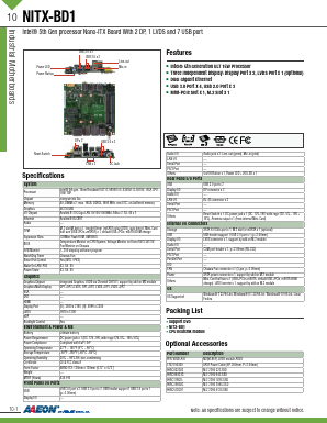 NITX-BD1 Datasheet PDF AAEON Technology