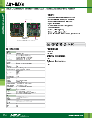 AQ7-IMX6 Datasheet PDF AAEON Technology