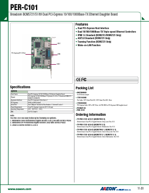 TF-PER-C101-A10-03 Datasheet PDF AAEON Technology