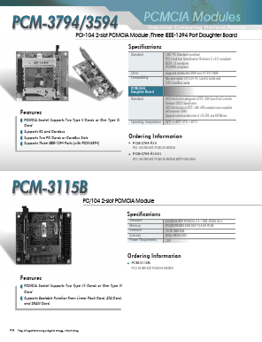 PCM-3594 Datasheet PDF AAEON Technology