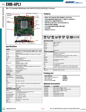 EMB-APL1 Datasheet PDF AAEON Technology