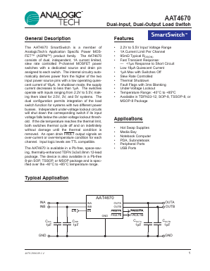 AAT4670 Datasheet PDF Advanced Analog Technology, Inc.