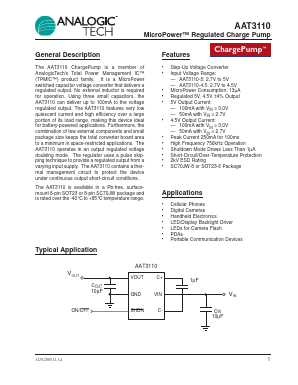 AAT3110IGU-4.5-T1 Datasheet PDF Advanced Analog Technology, Inc.