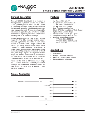 AAT4296IJS-T1 Datasheet PDF Advanced Analog Technology, Inc.