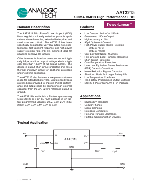 AAT3215IJS-2.8-T1 Datasheet PDF Advanced Analog Technology, Inc.