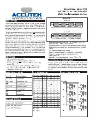 AK632256W Datasheet PDF ACCUTEK MICROCIRCUIT CORPORATION