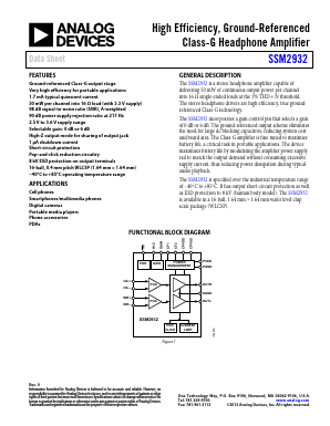 SSM2932 Datasheet PDF Analog Devices