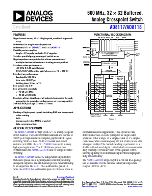 AD8117 Datasheet PDF Analog Devices