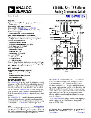 AD8104 Datasheet PDF Analog Devices