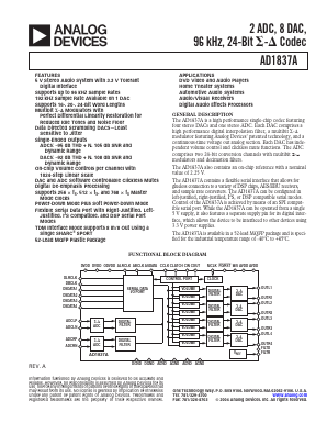 AD1837AAS-REEL Datasheet PDF Analog Devices