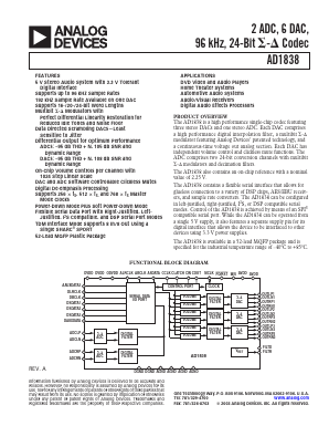 EVAL-AD1838EB Datasheet PDF Analog Devices