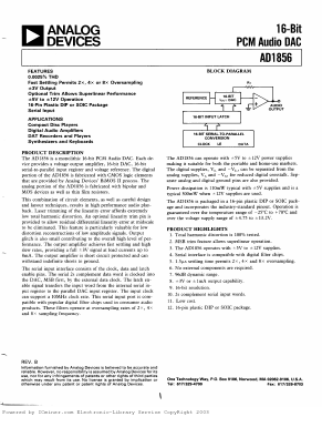 AD1856R Datasheet PDF Analog Devices