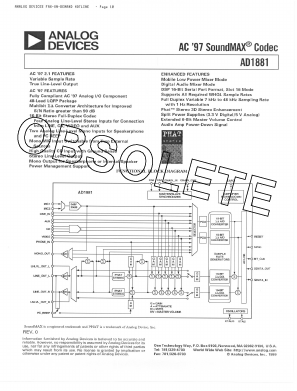 AD1881 Datasheet PDF Analog Devices