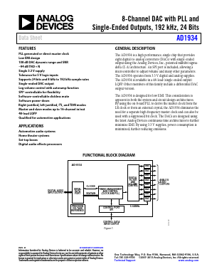 AD1934WBSTZ Datasheet PDF Analog Devices