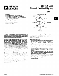 AD517 Datasheet PDF Analog Devices