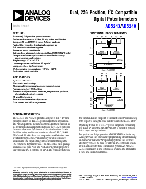 AD5243BRM10-RL7 Datasheet PDF Analog Devices