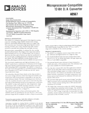 AD567 Datasheet PDF Analog Devices