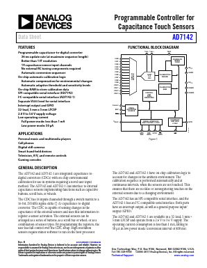 AD7142 Datasheet PDF Analog Devices