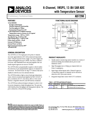AD7298BCPZ-RL7 Datasheet PDF Analog Devices