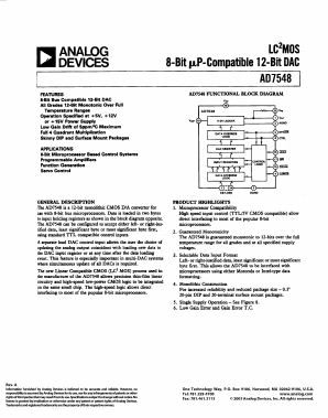 AD7548 Datasheet PDF Analog Devices