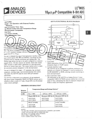AD7576JP Datasheet PDF Analog Devices