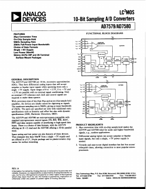 AD7579SQ Datasheet PDF Analog Devices