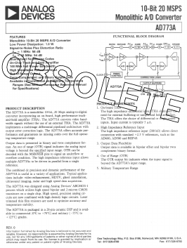 AD773A Datasheet PDF Analog Devices