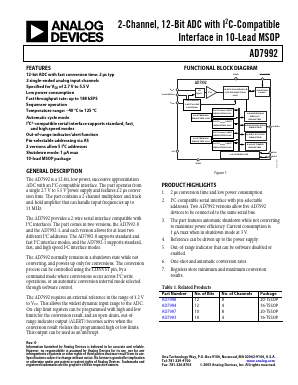 AD7992BRMZ-1 Datasheet PDF Analog Devices