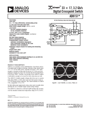 AD8151 Datasheet PDF Analog Devices