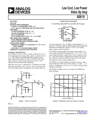 AD818ARZ-REEL7 Datasheet PDF Analog Devices