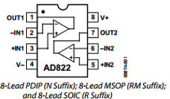 AD822ARMZ-R2 Datasheet PDF Analog Devices