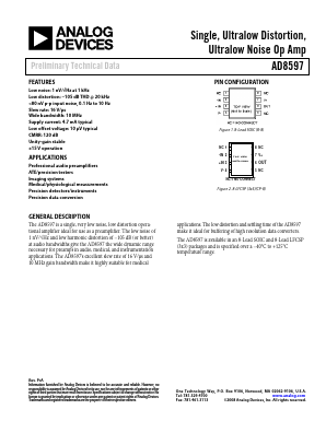 AD8597 Datasheet PDF Analog Devices
