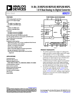 AD9251BCPZRL7-20 Datasheet PDF Analog Devices