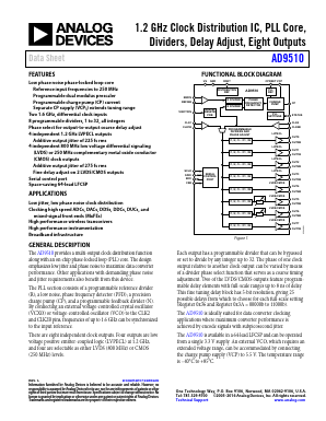AD9510BCPZ Datasheet PDF Analog Devices