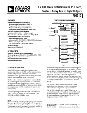 AD9510-VCO/PCB Datasheet PDF Analog Devices