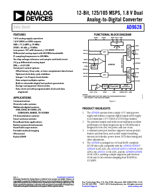 AD9628 Datasheet PDF Analog Devices