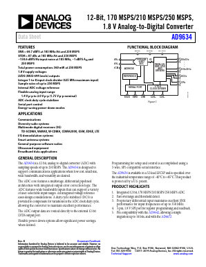 AD9634BCPZ-170 Datasheet PDF Analog Devices