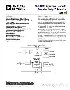 AD9970 Datasheet PDF Analog Devices
