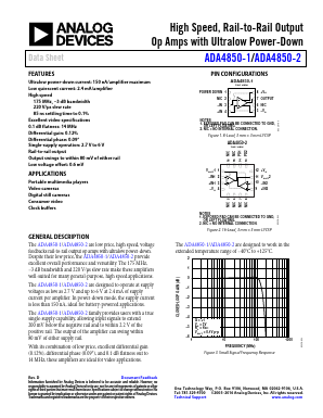 ADA4850-2YCPZ-RL Datasheet PDF Analog Devices