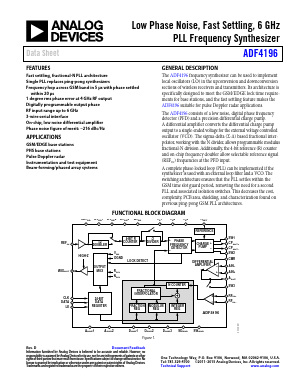 ADF4196 Datasheet PDF Analog Devices
