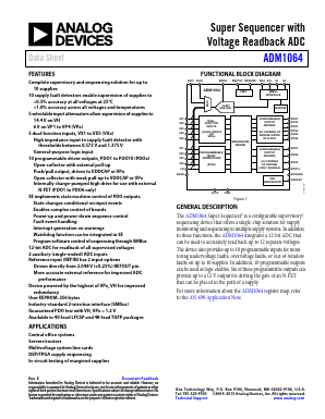 EVAL-ADM1064TQEBZ Datasheet PDF Analog Devices