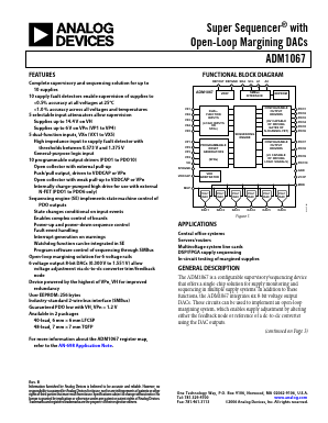 ADM1067ACP Datasheet PDF Analog Devices