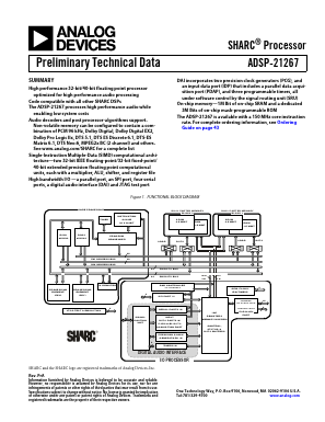 ADSP-21267 Datasheet PDF Analog Devices