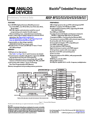 ADSP-BF523KBCZ-5 Datasheet PDF Analog Devices