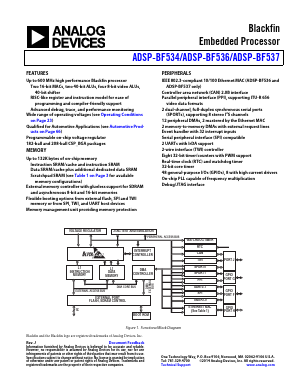 ADSP-BF534BBCZ-4B Datasheet PDF Analog Devices