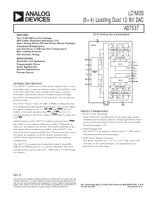 AD7537KN Datasheet PDF Analog Devices