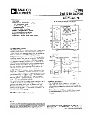 AD7237 Datasheet PDF Analog Devices
