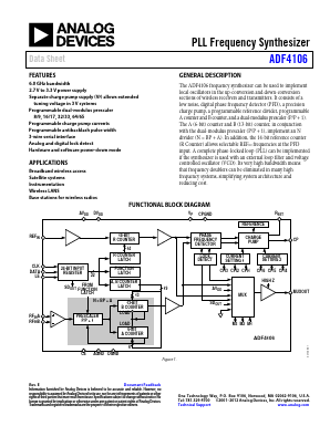 ADF4106BCPZ-R7 Datasheet PDF Analog Devices
