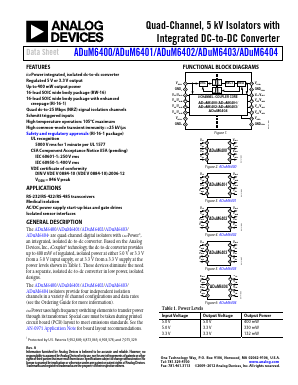 ADUM6400 Datasheet PDF Analog Devices